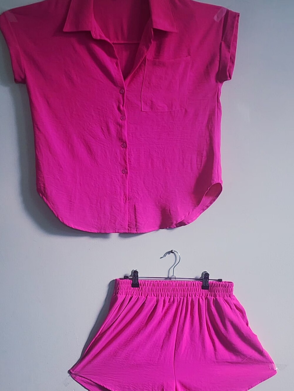 Fashion Nova Hot Pink Short Set, 2 Piece